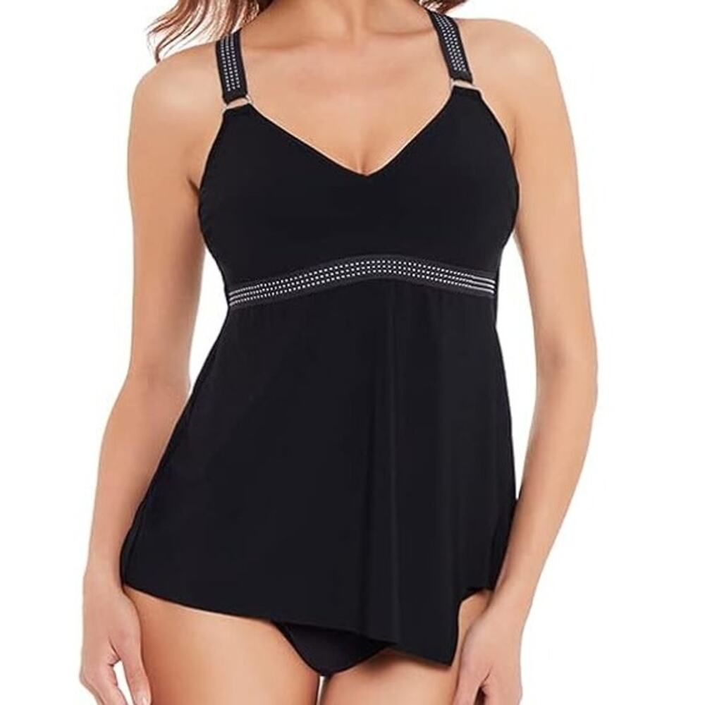 Magicsuit NWT Star Studded Carly Tankini Top Black Size 12 Wireless Bra Padded